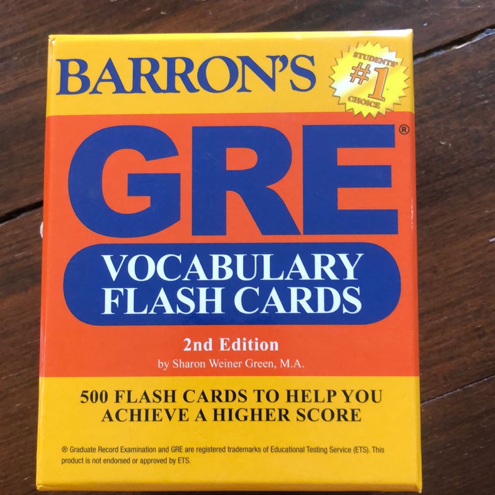 Barron’s GRE vocabulary flash cards